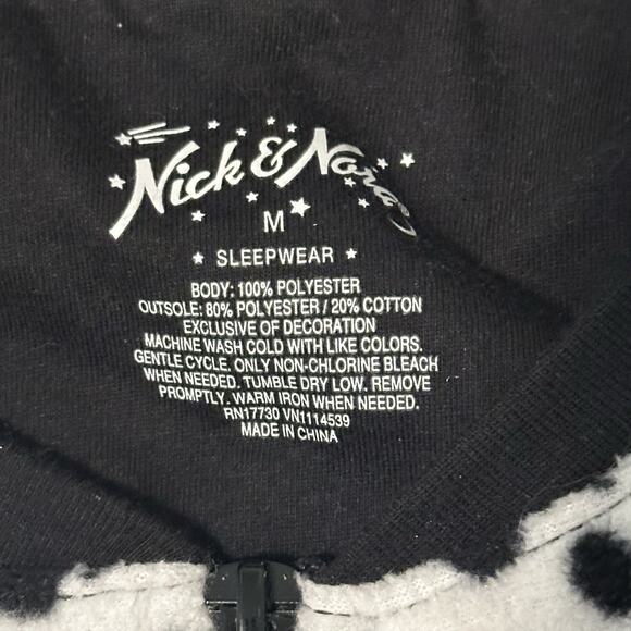 Nick & Nora Footed Footie Pajama PJ’s Fleece One Piece M Jumpsuit Dalmatian Dog - Picture 6 of 10